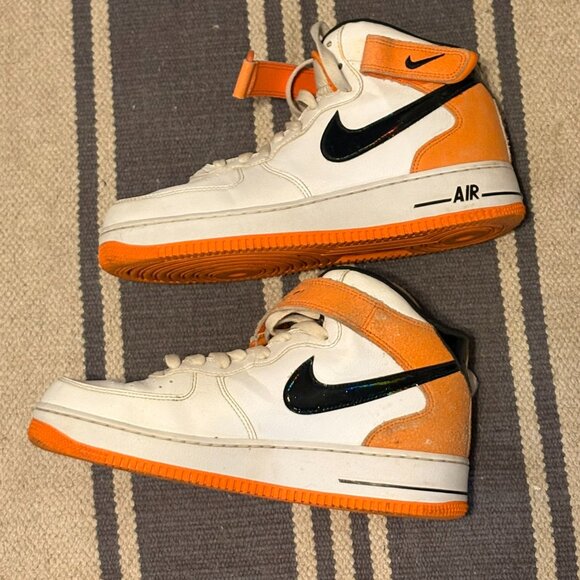 NIKE AIR FORCE 1 MID "I GOT NEXT" White Orange Black SZ 9 DV2134-100 Swoosh '22 - Picture 4 of 6